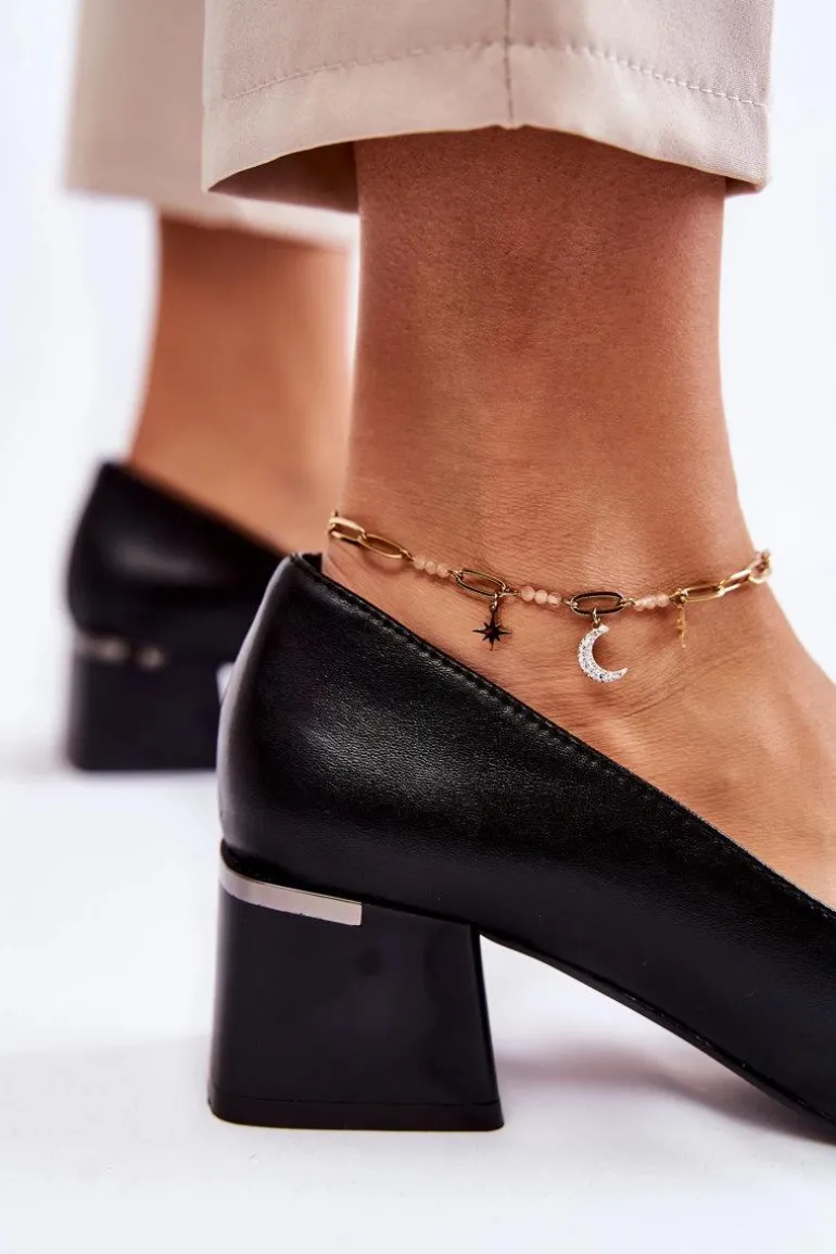 Skórzane Czółenka La.Fi 230034B-QN Czarne