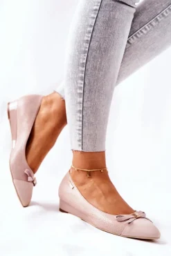 Skórzane Czółenka Na Koturnie Monnari 0590-M04 Jasnoróżowe