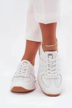 Skórzane Damskie Buty Sportowe Sneakersy Daniel Lopez Just Dare SS2D4042 Białe