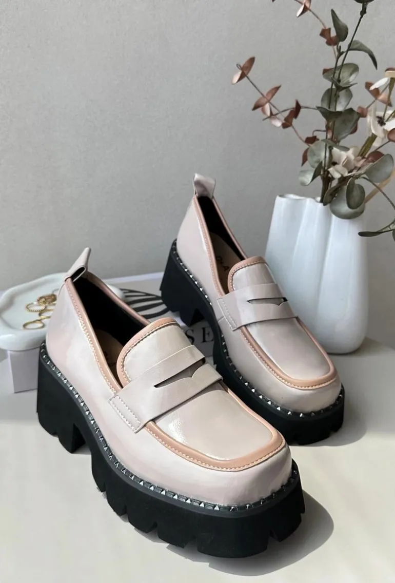 Skórzane Damskie Mokasyny D&A MR870-32 Beżowe