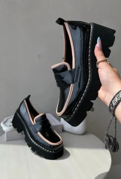 Skórzane Damskie Mokasyny D&A MR870-32 Czarne