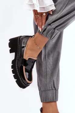 Skórzane Damskie Mokasyny D&A MR870-32 Czarne