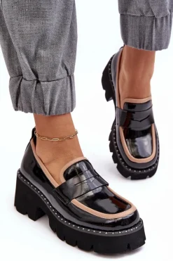 Skórzane Damskie Mokasyny D&A MR870-32 Czarne