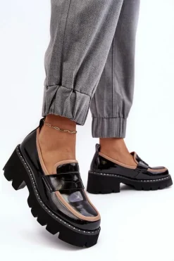 Skórzane Damskie Mokasyny D&A MR870-32 Czarne