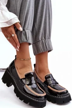 Skórzane Damskie Mokasyny D&A MR870-32 Czarne