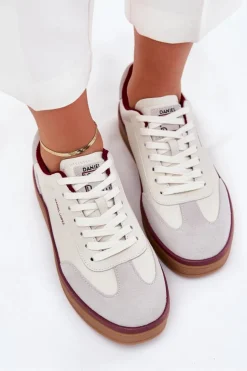 Skórzane Damskie Sneakersy Daniel Lopez Just Dare SS2D4008 Biało-Szare