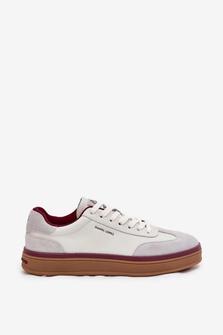 Skórzane Damskie Sneakersy Daniel Lopez Just Dare SS2D4008 Biało-Szare