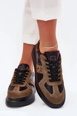 Skórzane Damskie Sneakersy Na Platformie Daniel Lopez Just Dare SS2D4001 Czarne