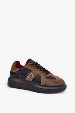 Skórzane Damskie Sneakersy Na Platformie Daniel Lopez Just Dare SS2D4001 Czarne