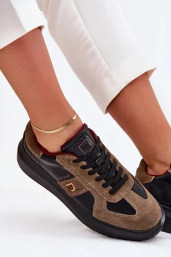 Skórzane Damskie Sneakersy Na Platformie Daniel Lopez Just Dare SS2D4001 Czarne