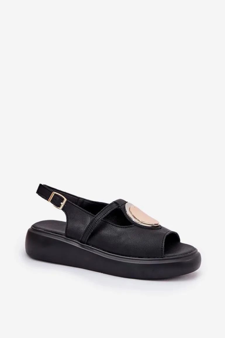 Skórzane Eleganckie Sandały Damskie S.Barski GR51-603 Czarne