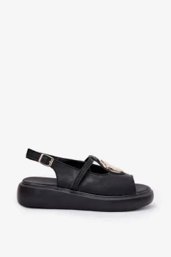 Skórzane Eleganckie Sandały Damskie S.Barski GR51-603 Czarne