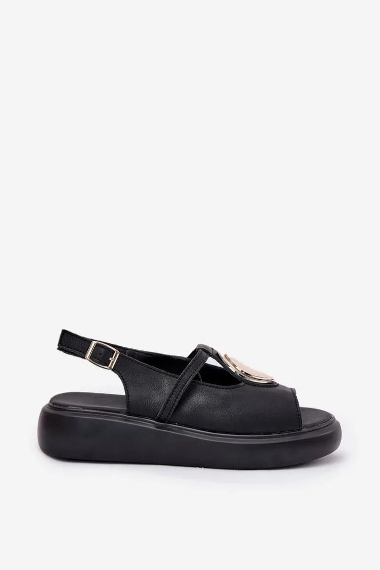 Skórzane Eleganckie Sandały Damskie S.Barski GR51-603 Czarne