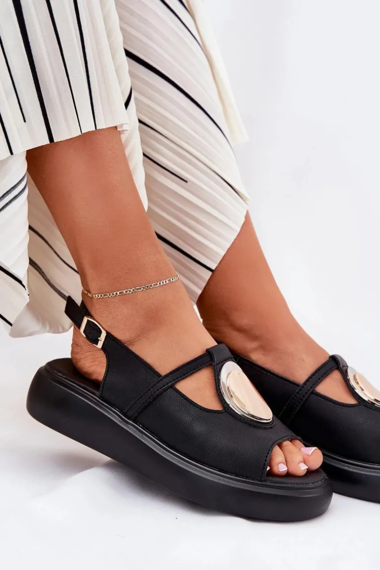 Skórzane Eleganckie Sandały Damskie S.Barski GR51-603 Czarne