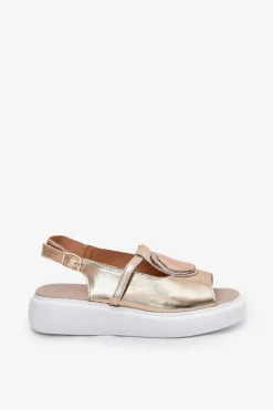 Skórzane Eleganckie Sandały Damskie S.Barski GR51-603 Złote