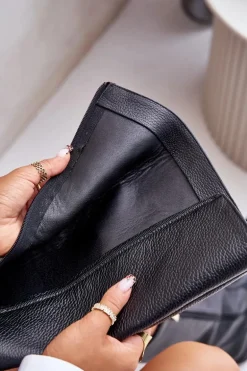 Skórzane Kozaki Damskie Do Połowy Łydki Na Zamek Lewski 3616 Czarne