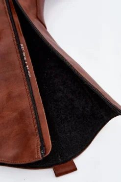 Skórzane Kozaki Kowbojki Na Obcasie Ocieplane Zazoo 70155 Brązowe