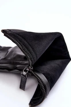 Skórzane Kozaki Na Masywnej Platformie Z Suwakiem Czarne Ringo