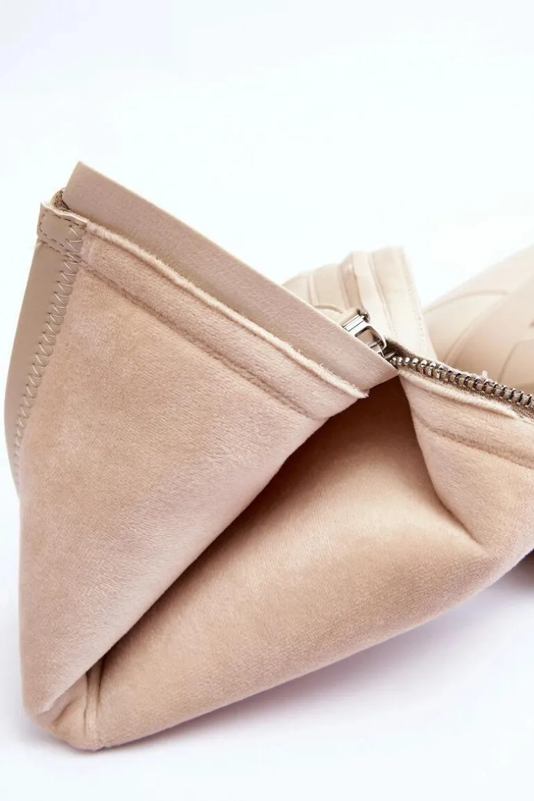 Skórzane Kozaki Na Masywnej Platformie Z Suwakiem Beżowe Ringo