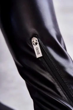 Skórzane Kozaki Za Kolano GOE KK2N4024 Czarne