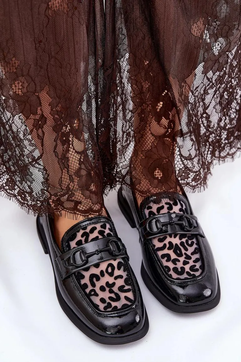 Skórzane Lakierowane Mokasyny Z Siateczką Vinceza 31931 Czarne