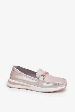 Skórzane Mokasyny Damskie S.Barski GR51-598 Perłowy Róż