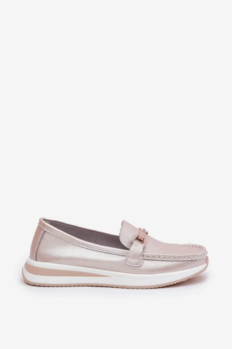 Skórzane Mokasyny Damskie S.Barski GR51-598 Perłowy Róż