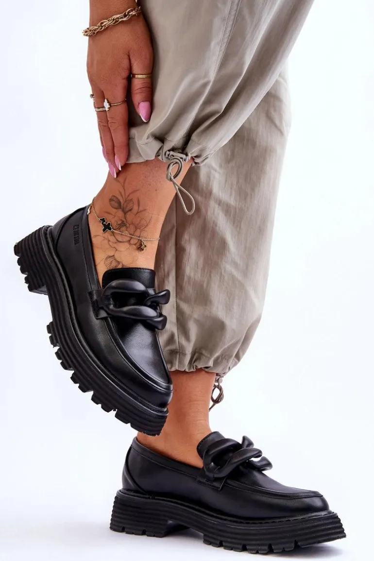 Skórzane Mokasyny Półbuty Big Star LL274580 Czarne