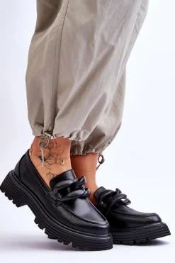 Skórzane Mokasyny Półbuty Big Star LL274580 Czarne