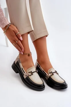 Skórzane Mokasyny Półbuty Damskie Maciejka 06493-01 Czarne