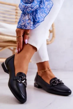 Skórzane Mokasyny Sergio Leone MK739 Czarne