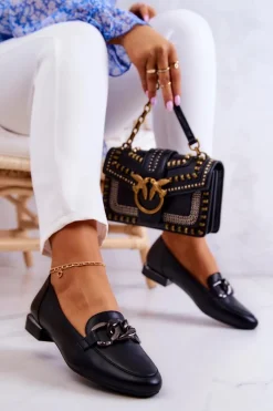 Skórzane Mokasyny Sergio Leone MK739 Czarne