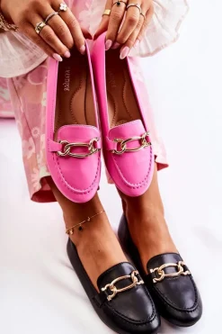 Skórzane Mokasyny Z Ozdobą Czarne Millario