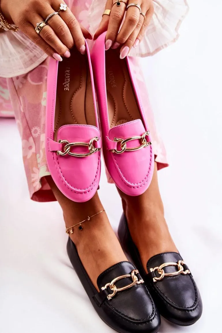 Skórzane Mokasyny Z Ozdobą Czarne Millario