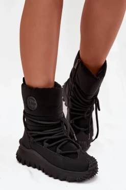 Skórzane Śniegowce Na Platformie Lee Cooper LCJ-25-12-3660 Czarne