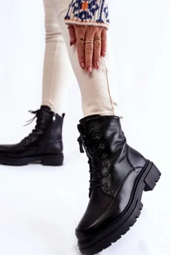 Skórzane Ocieplane Botki La.Fi 250009B-QN Czarne