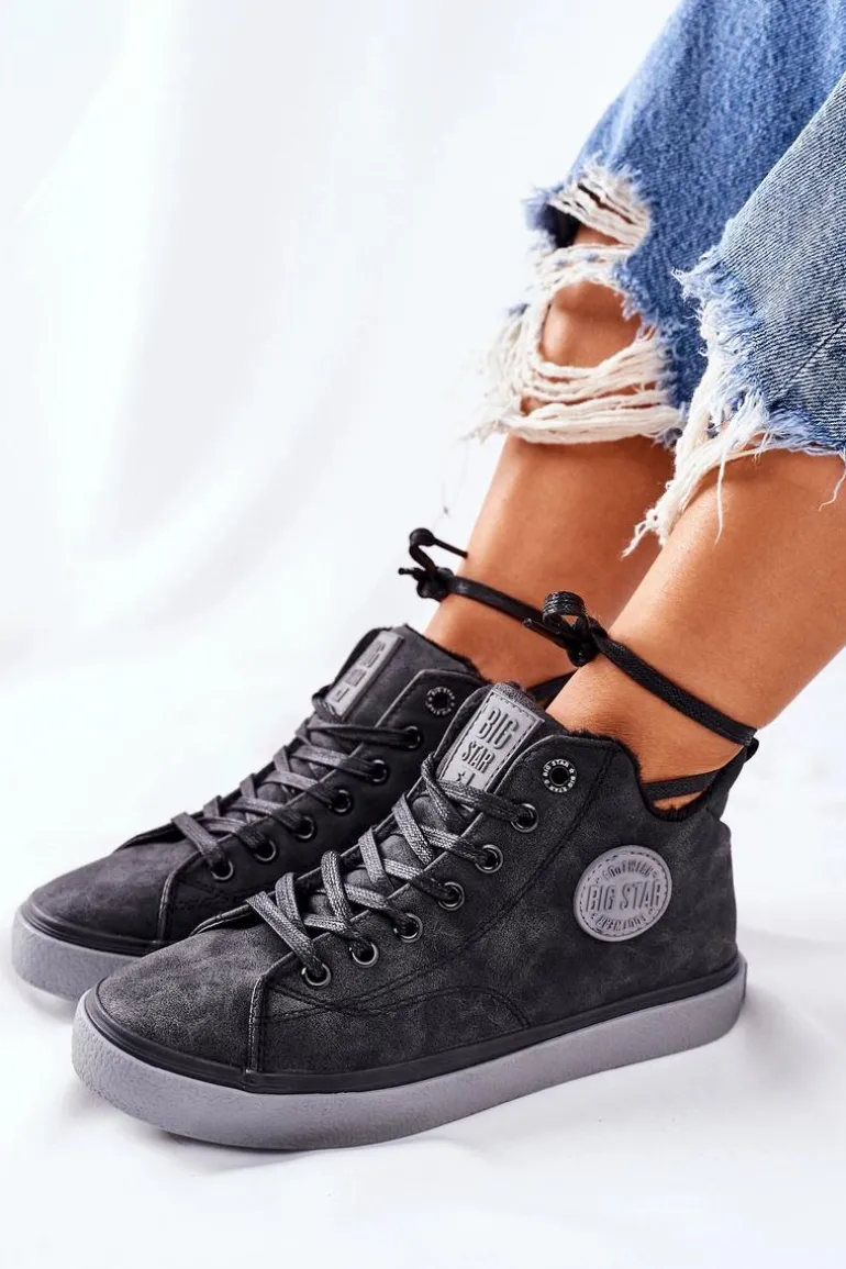 Skórzane Ocieplane Trampki Big Star II274148 Czarne