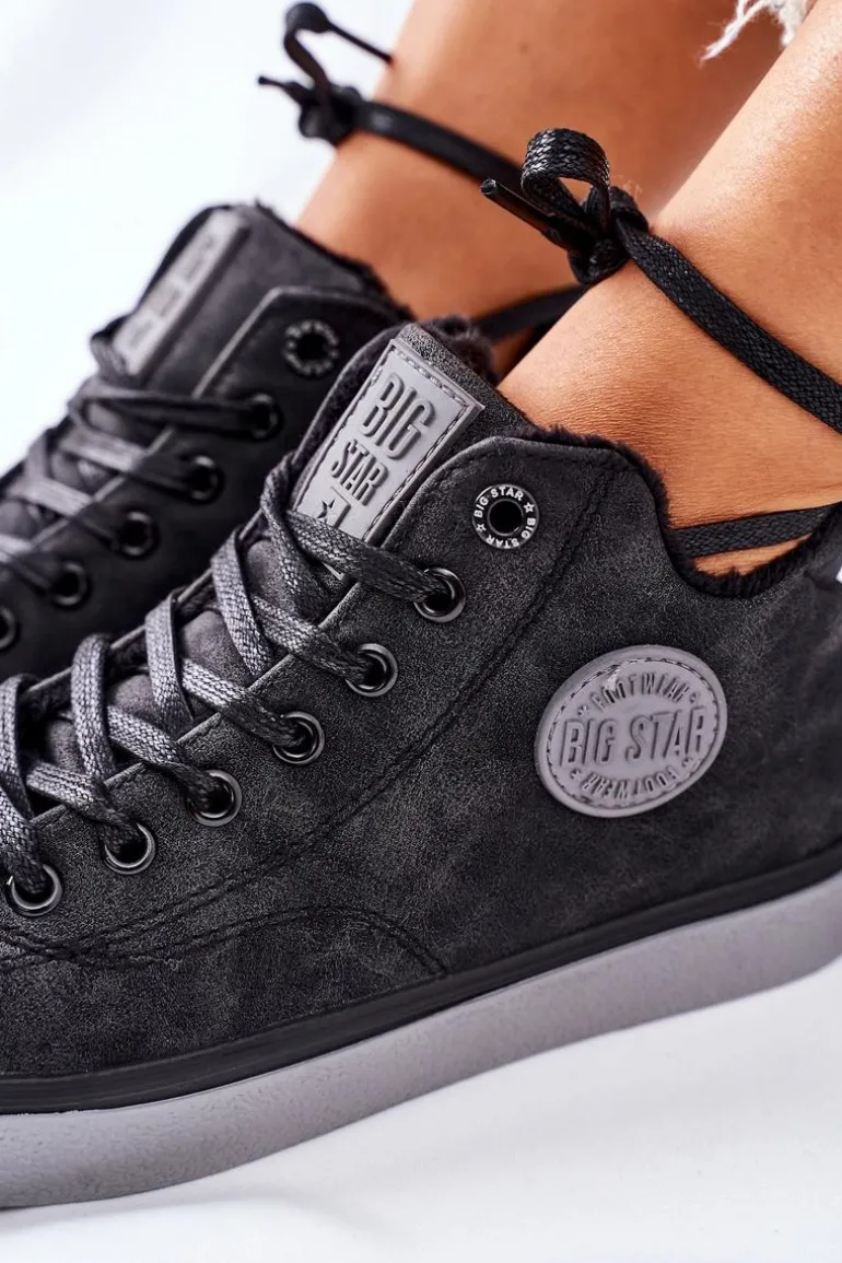 Skórzane Ocieplane Trampki Big Star II274148 Czarne