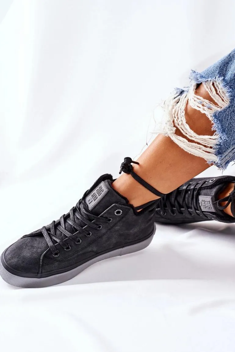 Skórzane Ocieplane Trampki Big Star II274148 Czarne