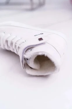 Skórzane Ocieplane Trampki BIG STAR V274541FW Białe