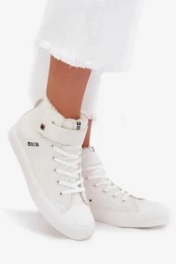 Skórzane Ocieplane Trampki BIG STAR V274541FW Białe