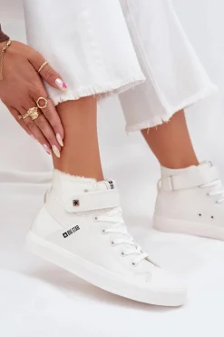 Skórzane Ocieplane Trampki BIG STAR V274541FW Białe