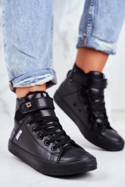 Skórzane Ocieplane Trampki BIG STAR V274542FW Czarne