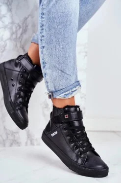 Skórzane Ocieplane Trampki BIG STAR V274542FW Czarne