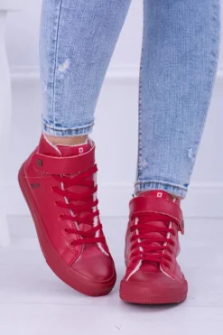 Skórzane Ocieplane Trampki BIG STAR V274529FW Czerwone