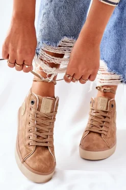 Skórzane Ocieplane Trampki Big Star II274149 Camel