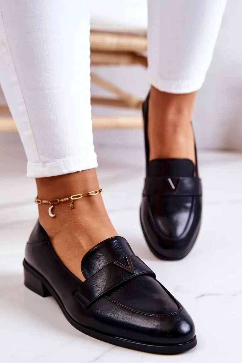 Skórzane Półbuty Czarne Sherilyn