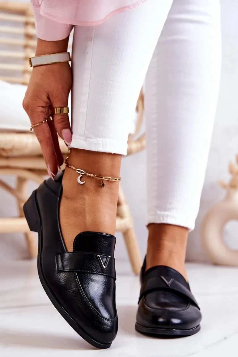 Skórzane Półbuty Czarne Sherilyn