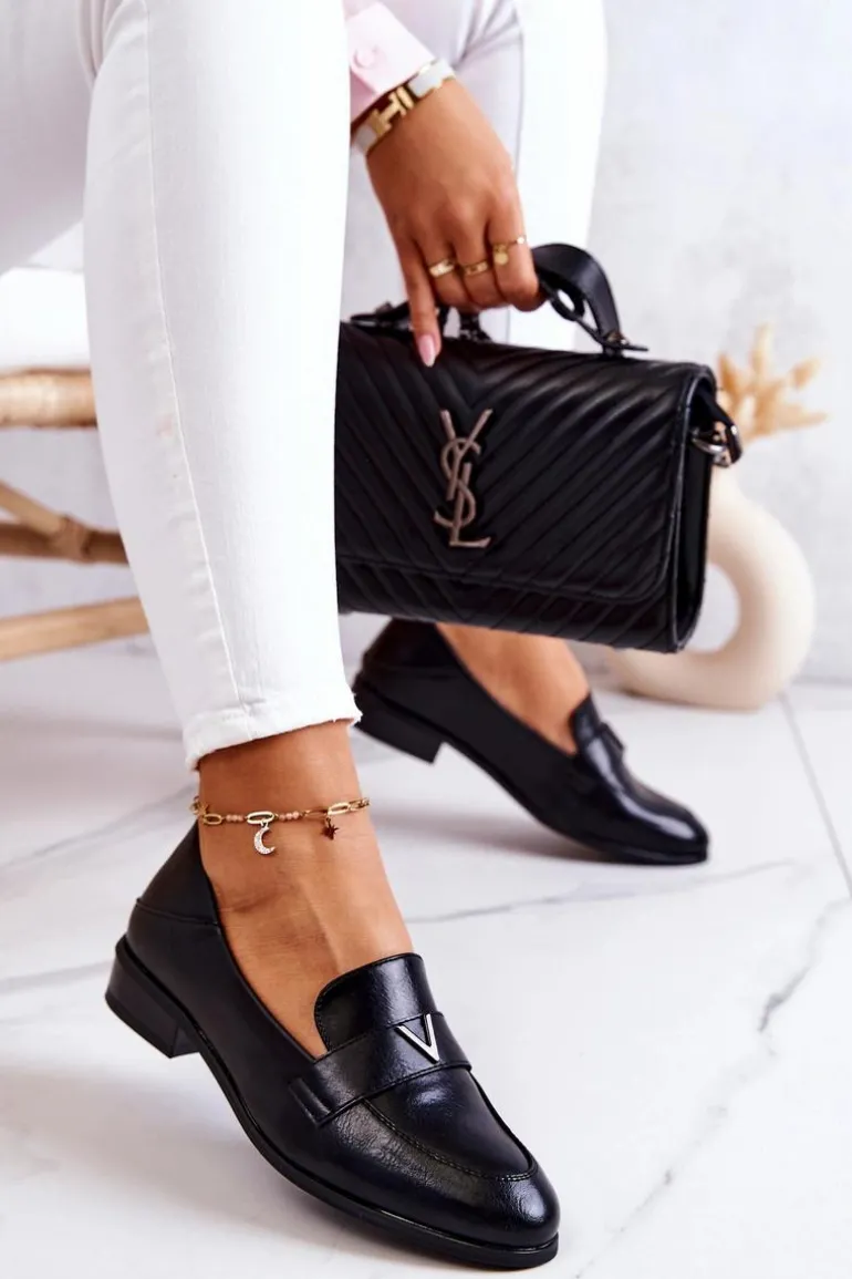 Skórzane Półbuty Czarne Sherilyn