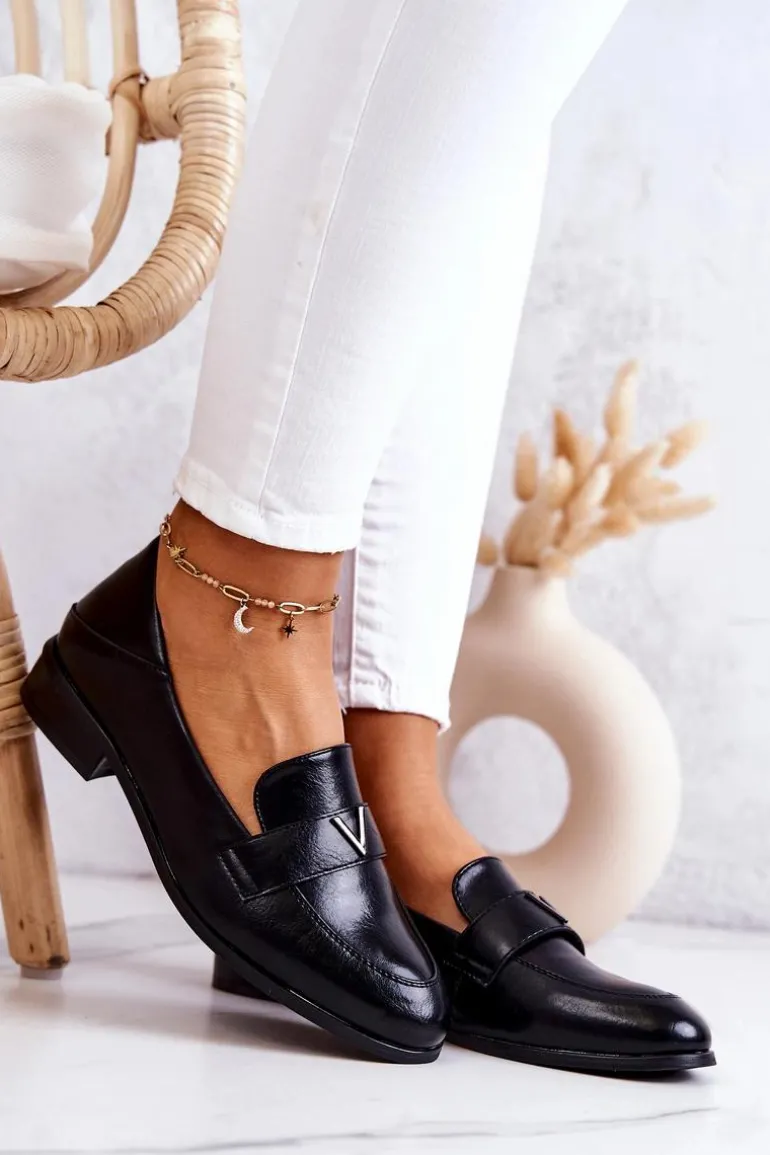 Skórzane Półbuty Czarne Sherilyn